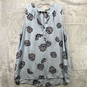 Alice Blue Women's Sleeveless Top Size Large Blue Floral Flowy Workwear Office‎